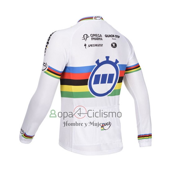 Uci Mondo Campione Lider Quick Stepropa Ciclismo Culotte Largo 2013 Hombre Mangas Largas 